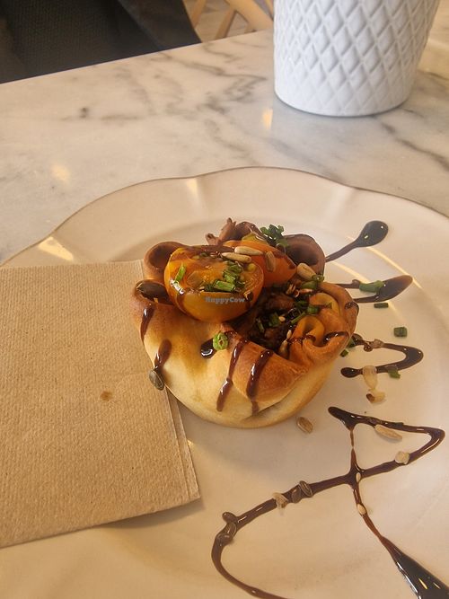 Vegan empenada at Surfin Coffee & Bowls in Costa Da Caparica