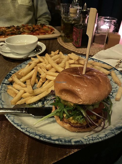 The vegan meat burger at Toni Alm in Garmisch-partenkirchen