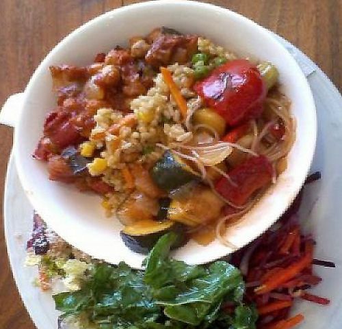 Hot combo with salad at Veggie Mama in Mount Lawley