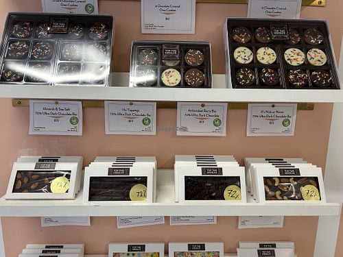 Vegan items labeled   at Top This Chocolate in Ventura