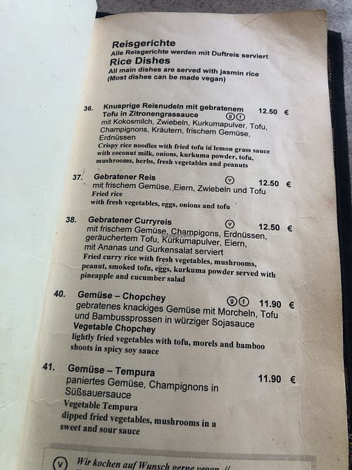 rice dishes menu at Samadhi in Berlin