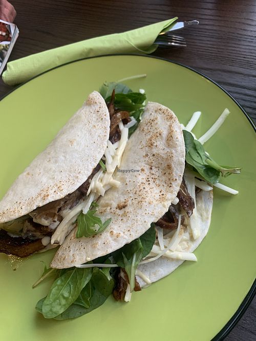 Mock duck tacos   at Ladle & Leaf Cafe in Burnie