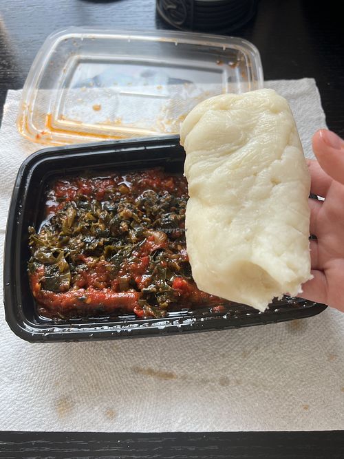 Spinach Stew with fufu  at The Village PVD in Providence