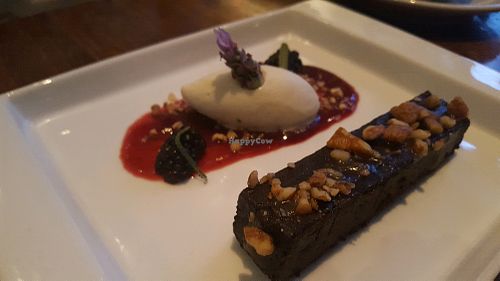 chocolate bar with lavender ice cream at Vedge in Philadelphia