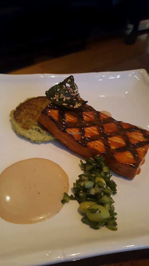 tofu and edamame puree, very charred flavor at Vedge in Philadelphia