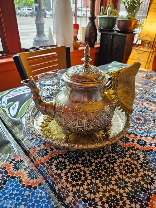 Mint tea was superb with decadent automatics at Kasbah Moroccan Cafe in Portland