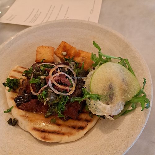 Aubergine with apple and fennel salad at Tendril in London