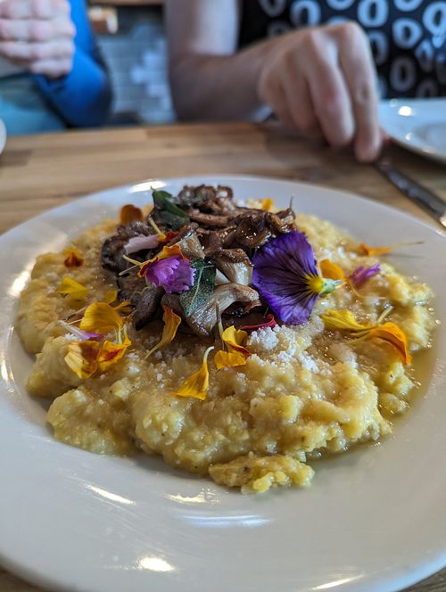 Roasted oyster mushrooms and polenta at Lilla in Portland