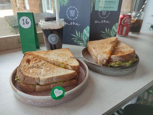 Vegan chicken & avocado toasties at The Workhouse in Brixworth