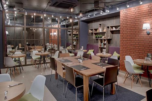 Interior at OM Cafe in Moscow
