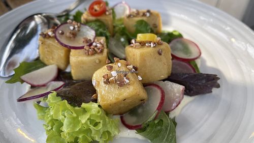 Teriyaki chickpea tofu (no soy)  at Folke in Vancouver