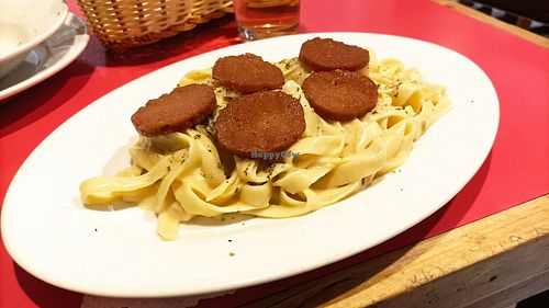 Fettuccine Alfredo at Loving Hut Lince in Lima