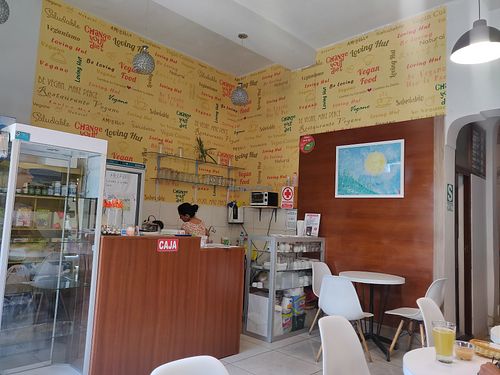 Pleasant interior. at Loving Hut Lince in Lima