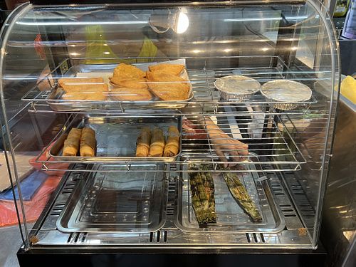 Hot cupboard of snacks!  at Longhua Vegetarian - 龙华 in Central Singapore