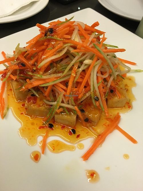 Thai style tofu with passion fruit sauce  at The Origin in Kuala Lumpur