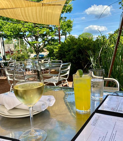 Patio dining   at Glasshalfull in Carrboro