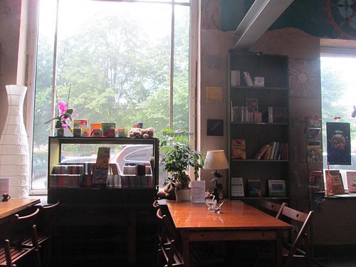 Order some food or hot drink, grab a book and take a seat! at Vegedajnia Nalanda in Wroclaw