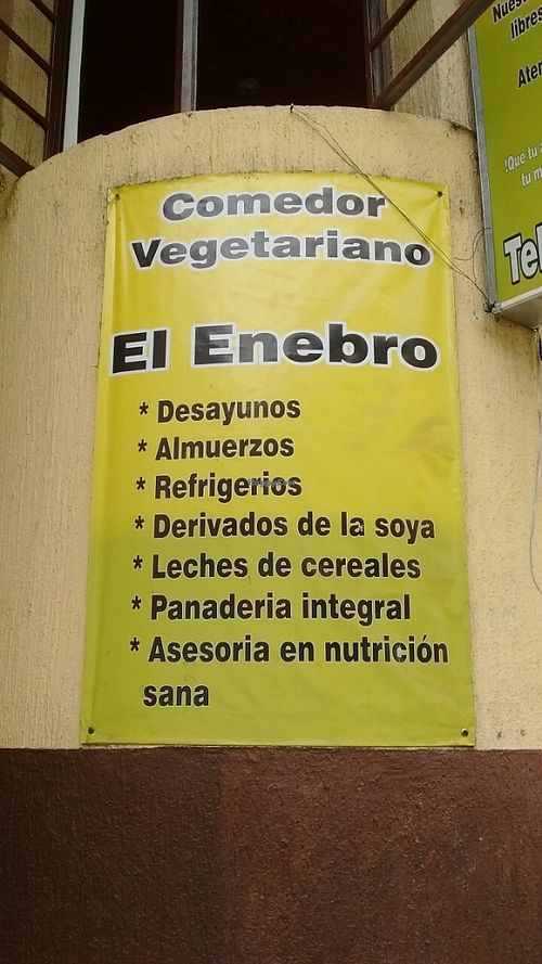 Sign outside at El Champinon in Pereira