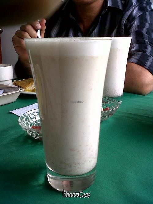 housemade almond milk, served with or without stevia at El Champinon in Pereira