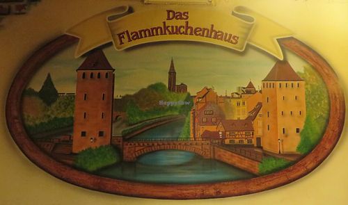 'Flammkuchenhaus' logo at Flammkuchenhaus in Saarbrucken