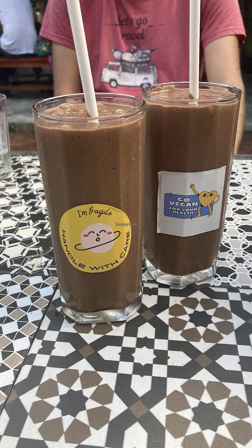 Peanut, banana and choco smoothies  at Chickpea Eatery Thuan Chay in Hoi An