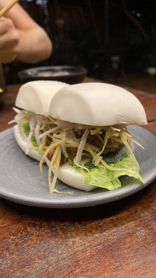Baos with tempeh, tofu and coconut meat  at Chickpea Eatery Thuan Chay in Hoi An