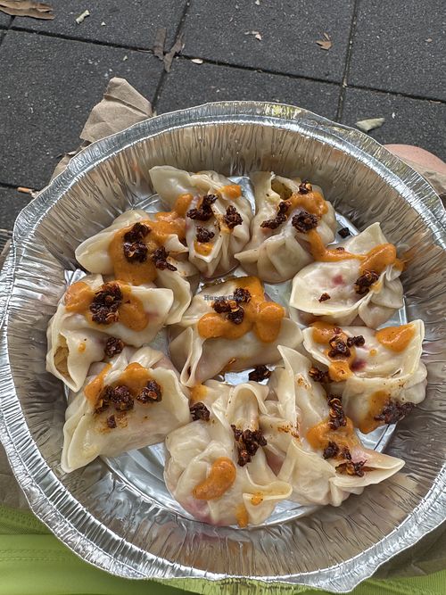Vegan momos  at Didi's Healthy Delight in Queens
