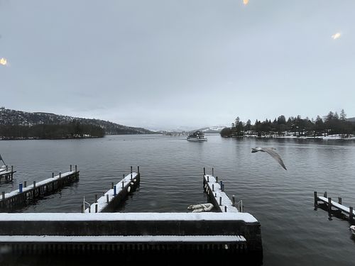 View from the restaurant   at Lake View Garden Bar in Bowness-on-windermere