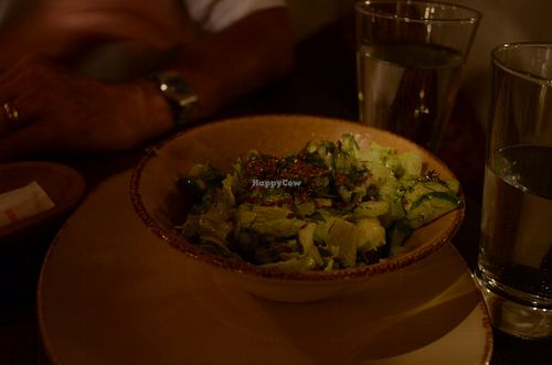 Flax Salad (cucumber, lettuce, avocado, dill, flax & oil, lemon juice and flax seeds) at Vegafe - Augustijonu Str. in Vilnius