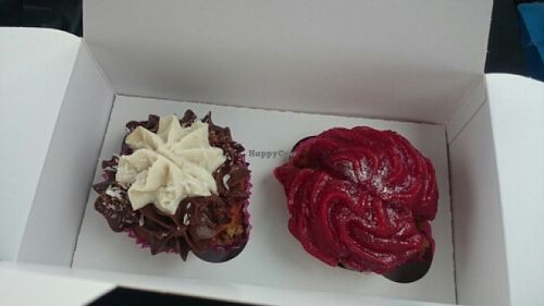 ananas framboise (droite), choco coco (gauche): miam ! at Vegan Folie's in Paris