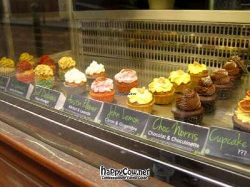 Cupcake selection at Vegan Folie's in Paris