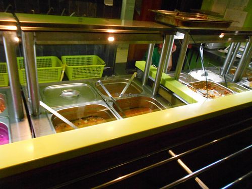 dishes, self service at Rada & K in St Petersburg