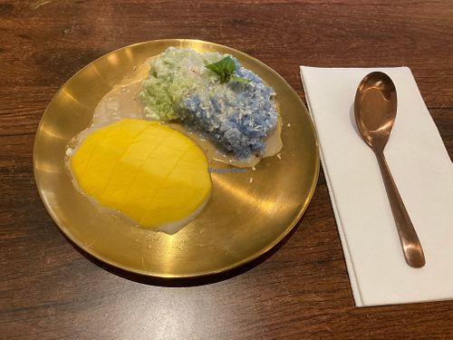 Mango sticky rice at Plants of Roselyn in South East London