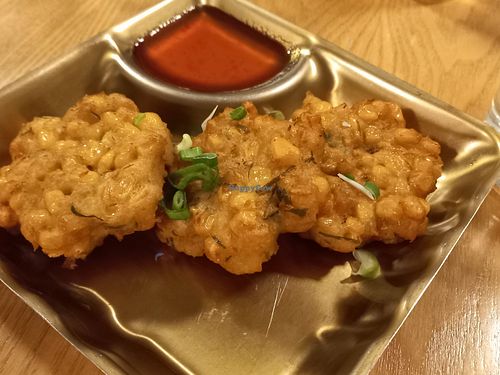 Sweetcorn fritters at Plants of Roselyn in South East London