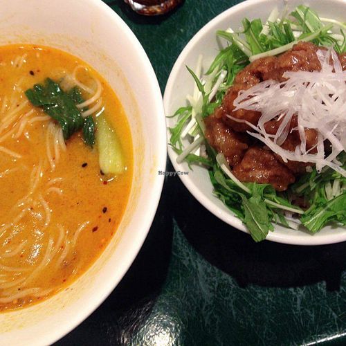 T's tantan ramen with the A set menu. You gotta try this! at T's Tantan - Tokyo JR Station in Tokyo