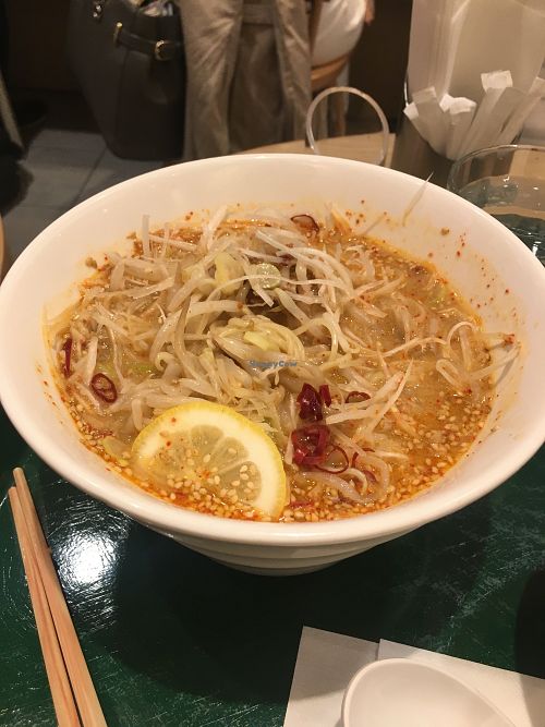 spicy ramen at T's Tantan - Tokyo JR Station in Tokyo