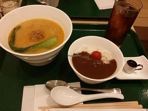 ramen and curry bowl set at T's Tantan - Tokyo JR Station in Tokyo