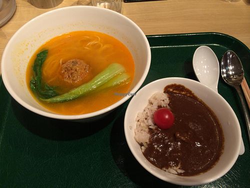 Curry and ramen combo at T's Tantan - Tokyo JR Station in Tokyo