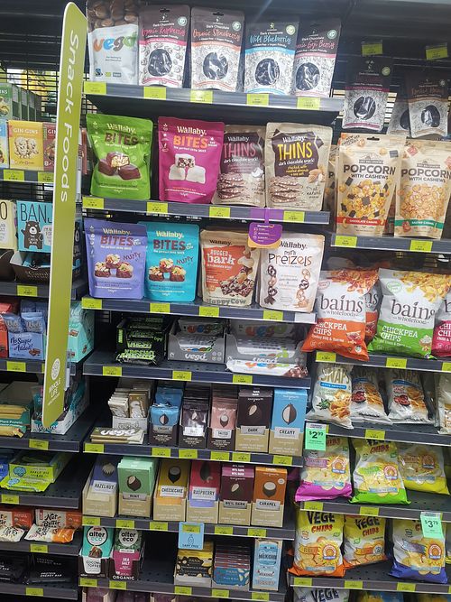 Vegan chocolates and snacks at Kingaroy Discount Drug Store in Kingaroy