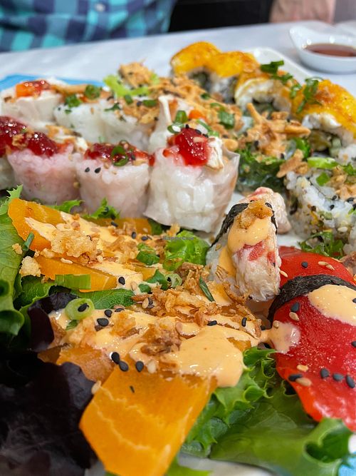 Vegan sushi menu at Poke & Pizza House in Lisbon