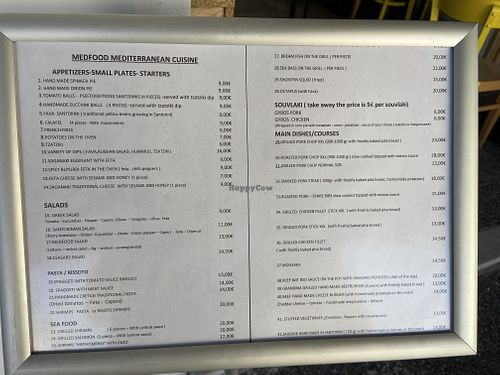 Súper NOT vegan menu  at Veganissimo in Santorini