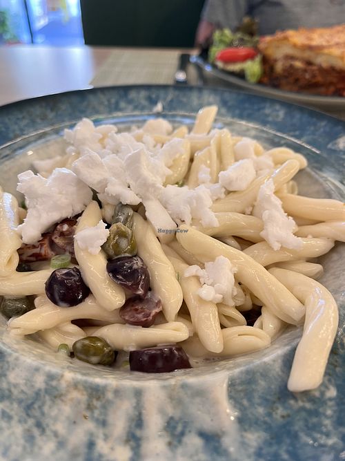 Greek pasta  at Veganissimo in Santorini