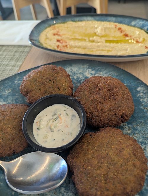 Falafel and hummus at Veganissimo in Santorini