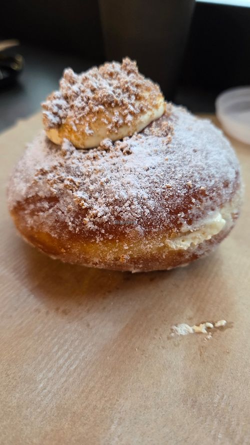 Lemon cheesecake donut and the wonderful filling! at Lovely Rita's Bakehouse in Sheffield