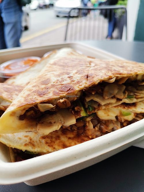 Best vegan quesadilla I've ever had! The jalapeño using plant based protein and vegan cashew  cheese 💕👌 at Comida in Dublin
