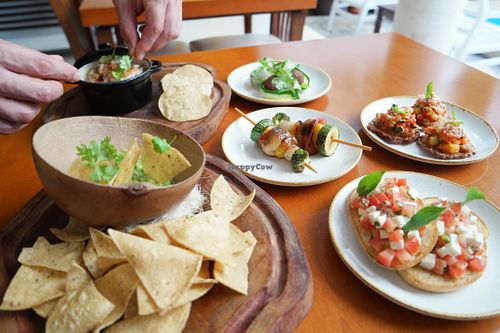 Merida Santiago hotel boutique snacks served on Noche Blanca. Merida Santiago has the Sharing Traditions restaurant inside which arrange vegan and vegetarian cooking classes. at Merida Santiago Hotel Boutique in Merida