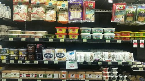 Large variety of vegan cheeses at Lassens Natural Foods & Vitamins in Fresno