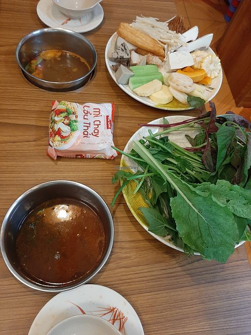We had Thai and mushroom hotpot at Liên Hương Vegan in Hanoi