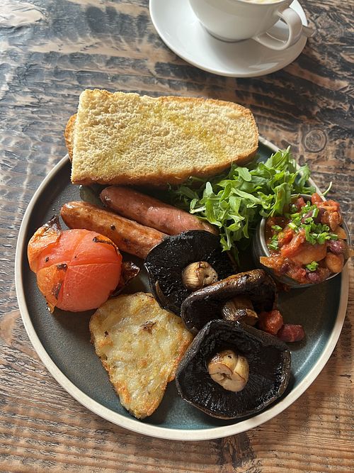 Veggie brunch made vegan with an extra mushroom 🍄   at The Old Library in Ashburton
