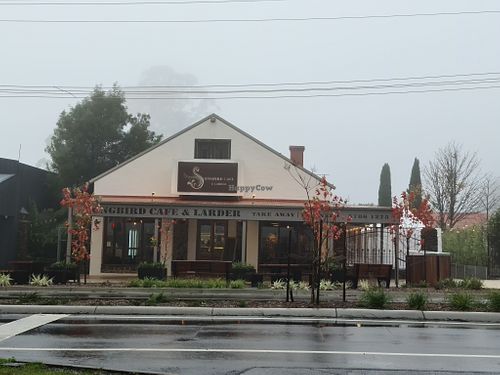 From the outside at Songbird Cafe & Larder in Kinglake